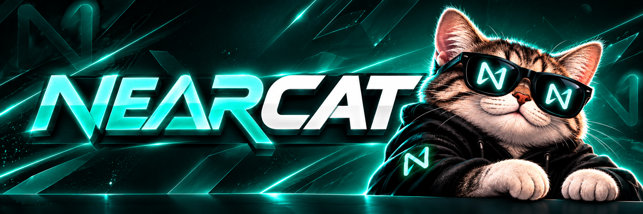 NEARCAT banner with the cat and cyan wordmark